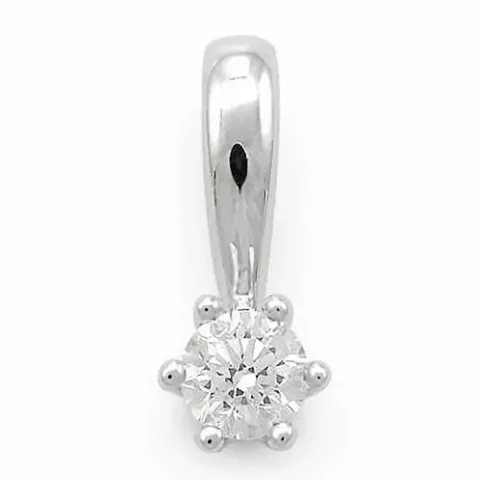 Kampagne - diamant vedhæng i 14 karat hvidguld 0,10 ct