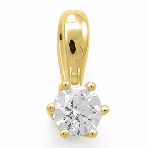 diamant solitairevedhæng i 14 karat guld 0,30 ct