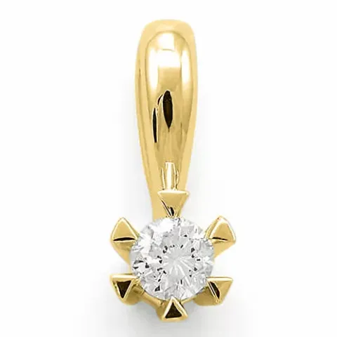 Kampagne - diamant vedhæng i 14 karat guld 0,10 ct