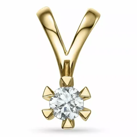 0,30 ct diamant solitairevedhæng i 14 karat guld 0,30 ct