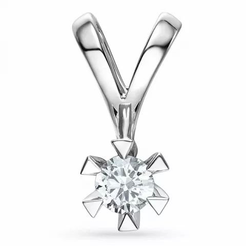 Kampagne - diamant vedhæng i 14 karat hvidguld 0,30 ct