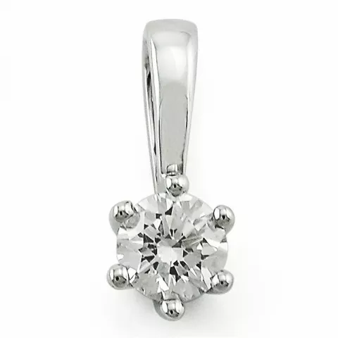 diamant solitairevedhæng i 14 karat hvidguld 0,20 ct