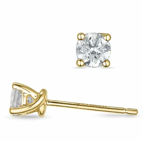 2 x 0,20 ct solitaireørestikker i 14 karat guld med diamant