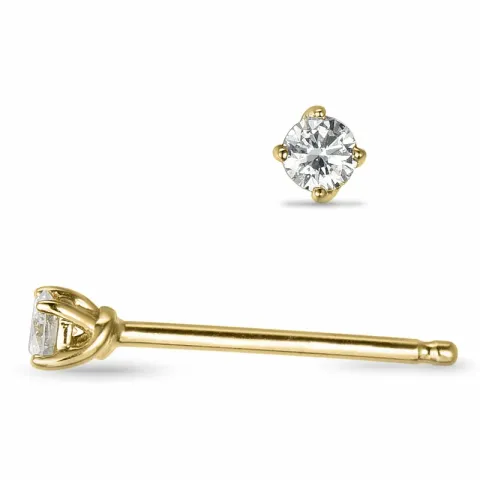 2 x 0,05 ct Kampagne - diamant ørestikker i 14 karat guld med diamant
