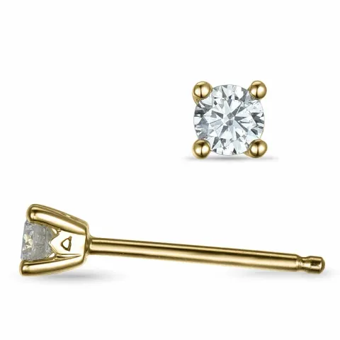 2 x 0,10 ct Kampagne - diamant ørestikker i 14 karat guld med diamant