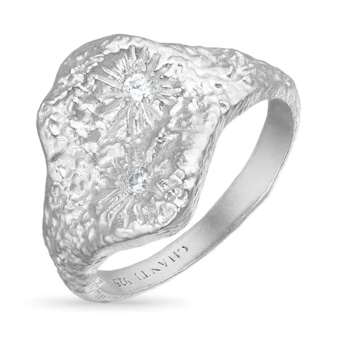 zirkon ring i sølv