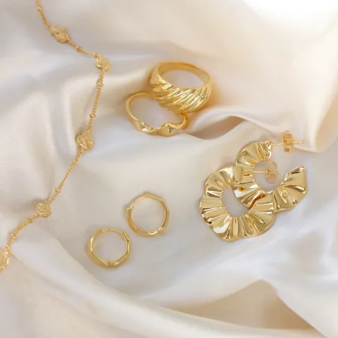 halvcreoler i forgyldt sølv - Lumé Essence