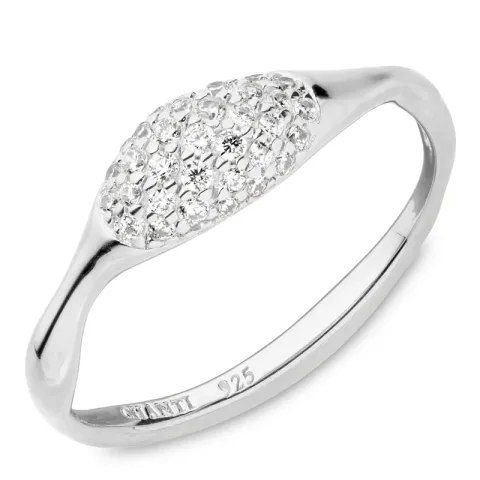 zirkon ring i sølv