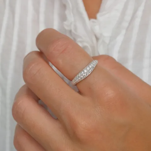 zirkon ring i sølv