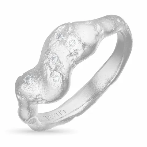 zirkon ring i sølv