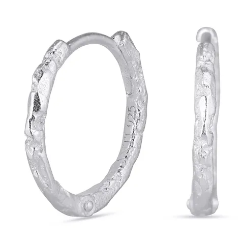 15 mm creoler i sølv - Lumé Etched