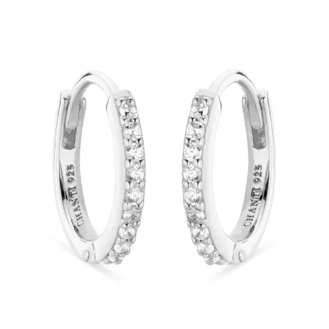 zirkon creoler i sølv - Lumé Illume