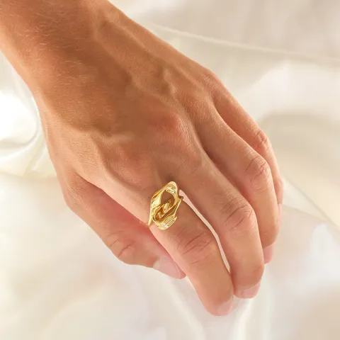 ring i forgyldt sølv