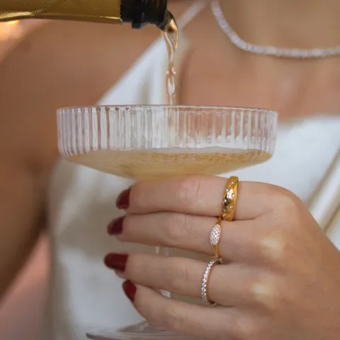 zirkon ring i forgyldt sølv - Lumé Illume