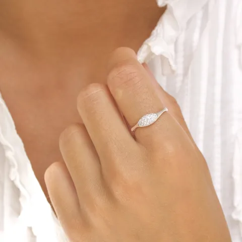 zirkon ring i sølv