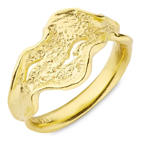 ring i forgyldt sølv