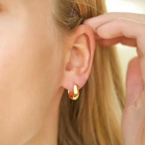 13 mm creoler i forgyldt sølv