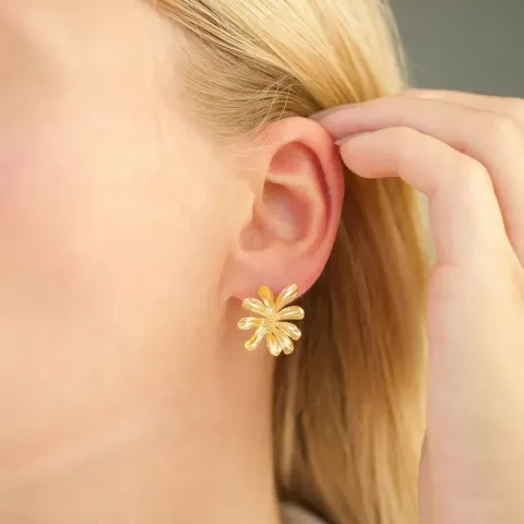 blomster øreringe i forgyldt messing - Eliné