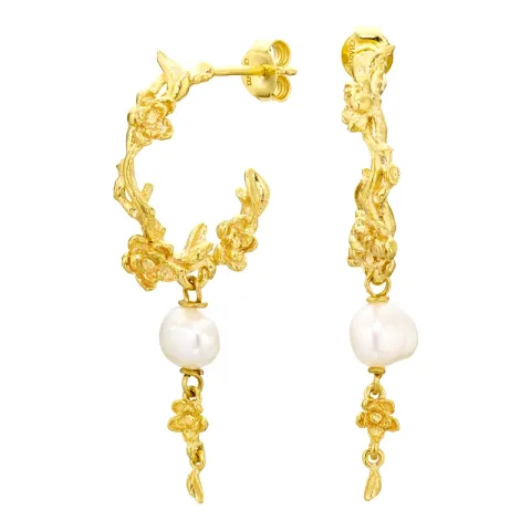 perle halvcreoler i forgyldt messing - Eliné