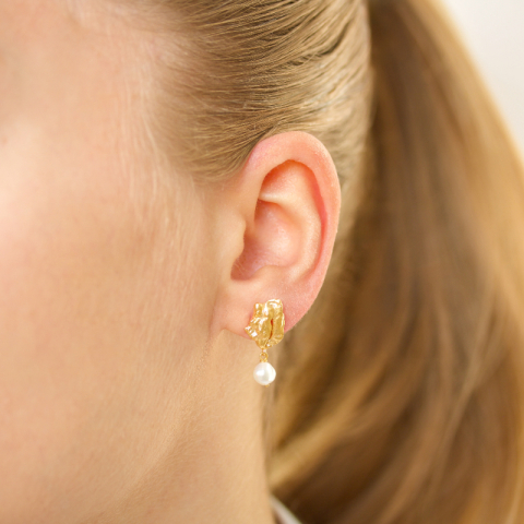 perle øreringe i forgyldt messing - Eliné