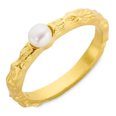perle ring i forgyldt messing - Eliné