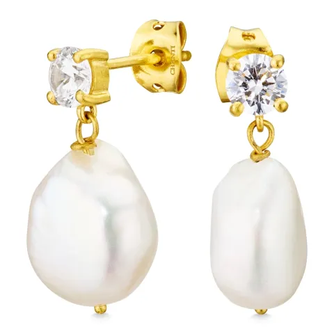 perle øreringe i forgyldt messing - Eliné