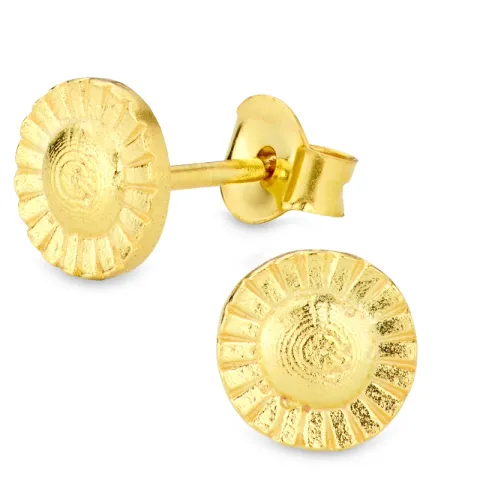 runde øreringe i forgyldt messing - Eliné