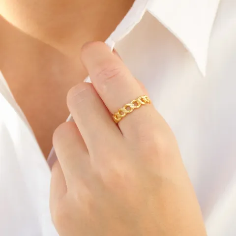 panzer ring i forgyldt messing - Eliné