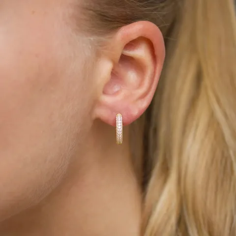 zirkon creoler i forgyldt messing - Eliné