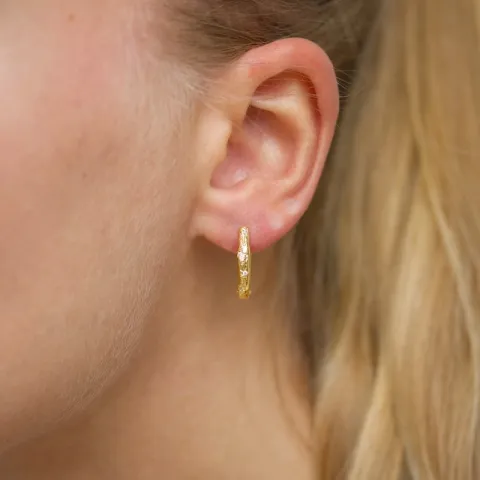 zirkon creoler i forgyldt messing - Eliné