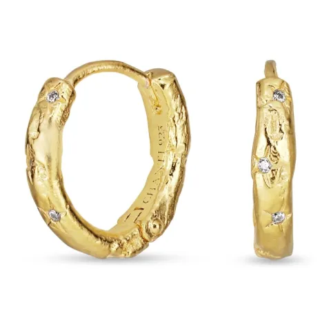 zirkon creoler i forgyldt messing - Eliné