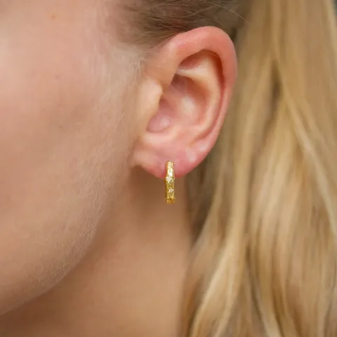 zirkon creoler i forgyldt messing - Eliné