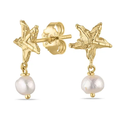 søstjerne perle øreringe i forgyldt messing - Eliné