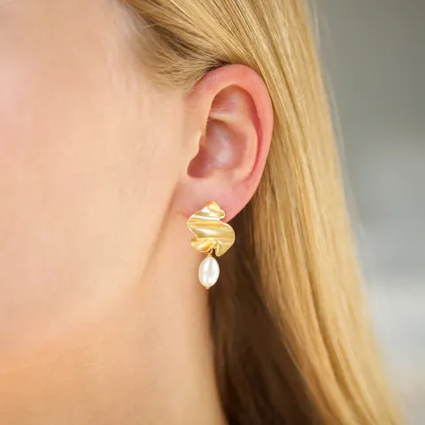 perle øreringe i forgyldt messing - Eliné