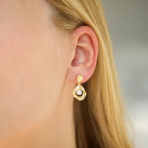 perle øreringe i forgyldt messing - Eliné