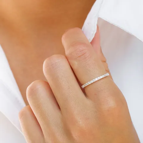 zirkon ring i sølv