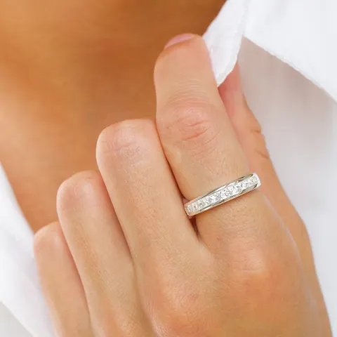 zirkon ring i sølv