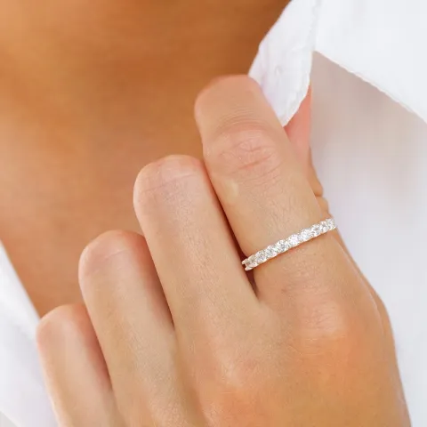 zirkon ring i sølv