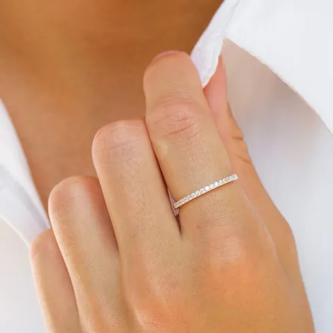 zirkon ring i sølv
