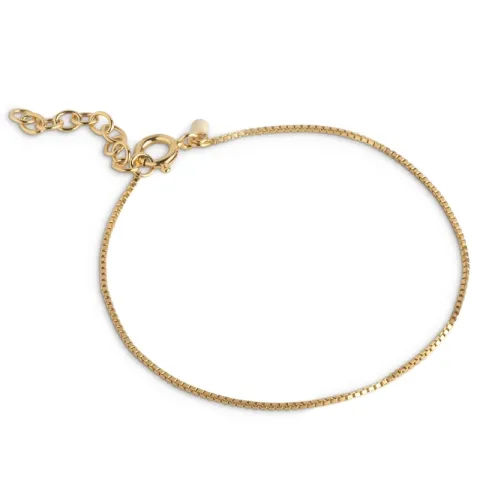 Enamel Box Chain armbånd i forgyldt sølv