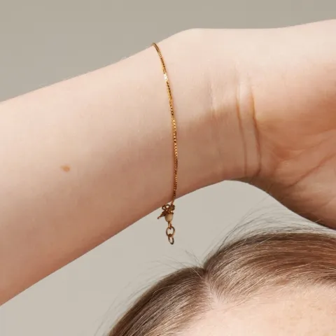 Enamel Box Chain armbånd i forgyldt sølv