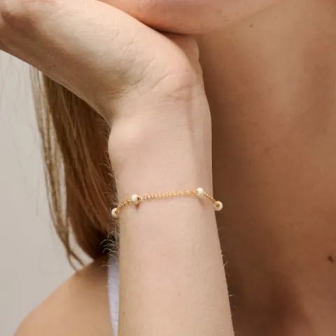 Enamel Lola Bold Daisy armbånd i forgyldt sølv farvede emalje