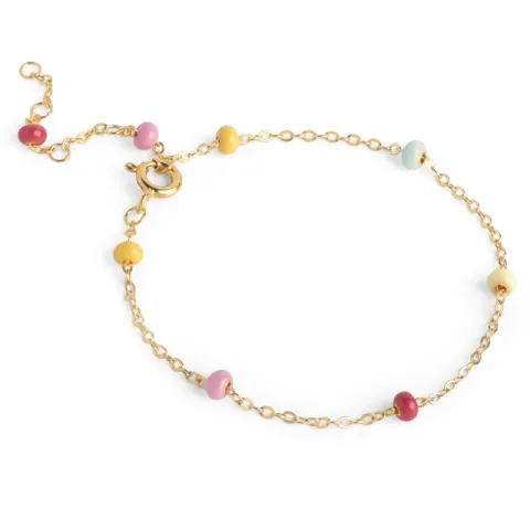 Enamel Lola Bold Rainbow armbånd i forgyldt sølv multifarvet emalje