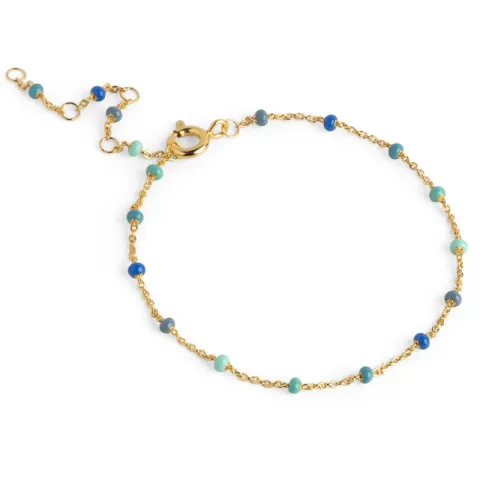 Enamel Lola Atlantic armbånd i forgyldt sølv blå emalje