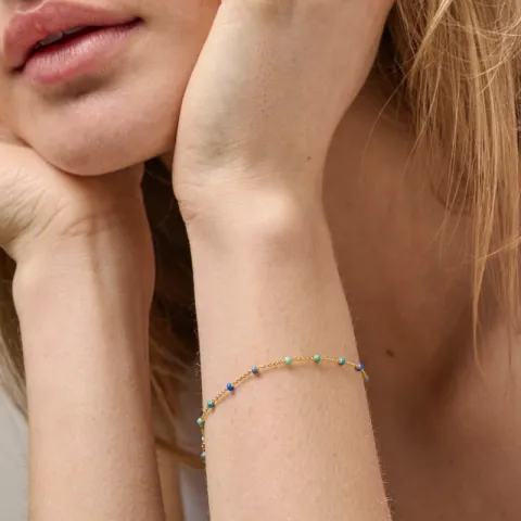 Enamel Lola Atlantic armbånd i forgyldt sølv blå emalje