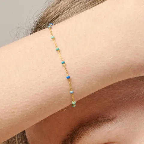Enamel Lola Atlantic armbånd i forgyldt sølv blå emalje