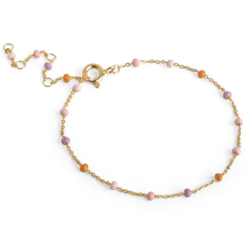 Enamel Lola Blush armbånd i forgyldt sølv