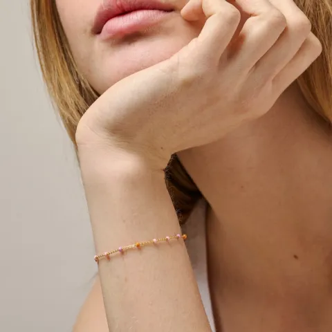 Enamel Lola Blush armbånd i forgyldt sølv