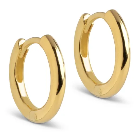 10 mm Enamel Chunky classic creoler i forgyldt sølv