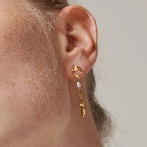 Enamel Sienna øreringe i forgyldt sølv